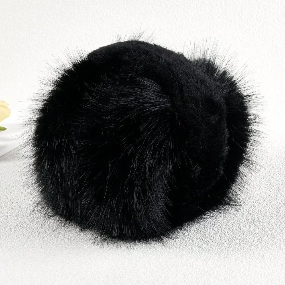 Black Casual Women's Plush Ear Muff